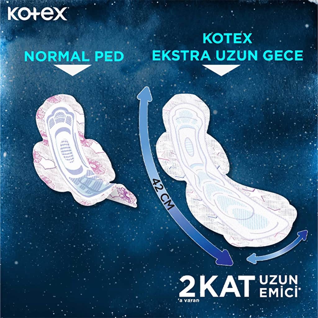 Kotex Extra Long Night Pads - 9 Pack, Ultra Absorbent Protection - 3