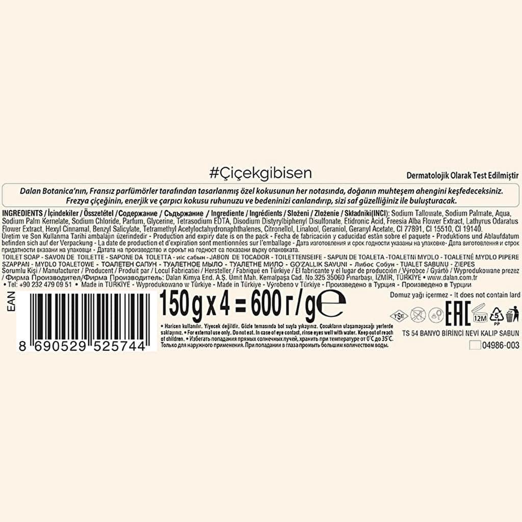 Dalan Botanica Freesia Bath And Shower Soap 4 x 150 gr - 2