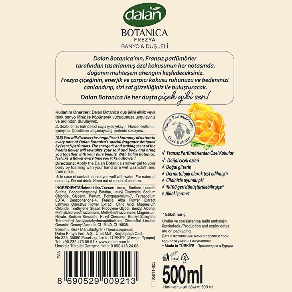 Dalan Botanica Freesia Bath And Shower Gel 500 ml - 2