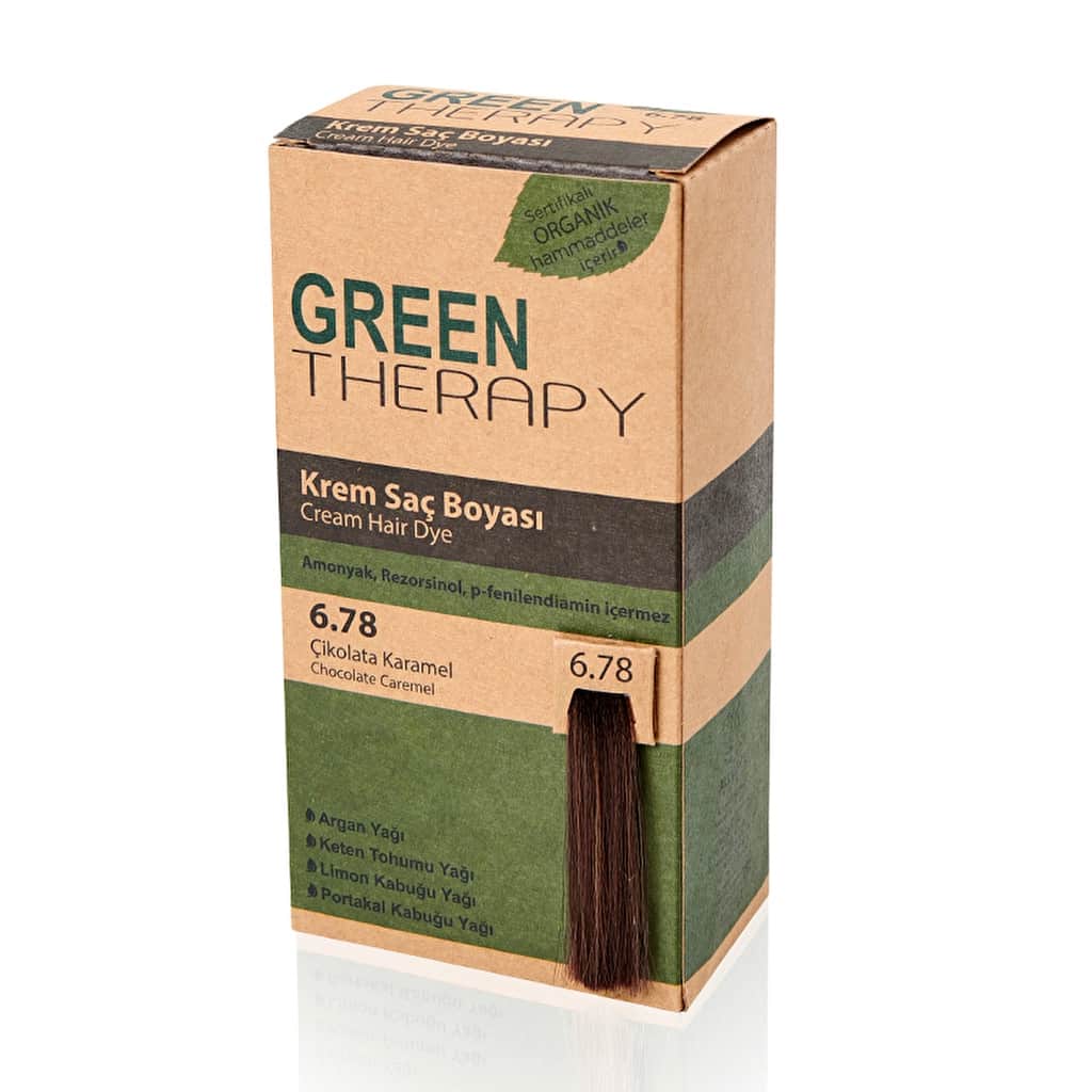 Green Therapy Cream Hair Dye 6.78 chocolate Caramel - 1