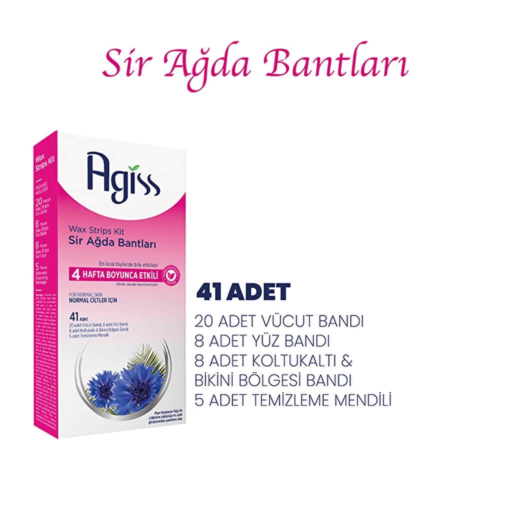 Agiss Normal Skin Wax Strips - 41 Count Hair Removal Set - 3