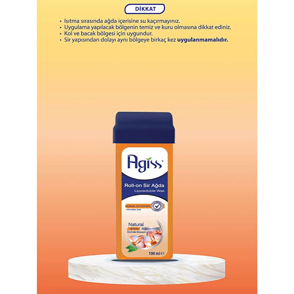 Agiss Natural Roll-On Wax for Normal Skin - 100ml Hair Remover - 3