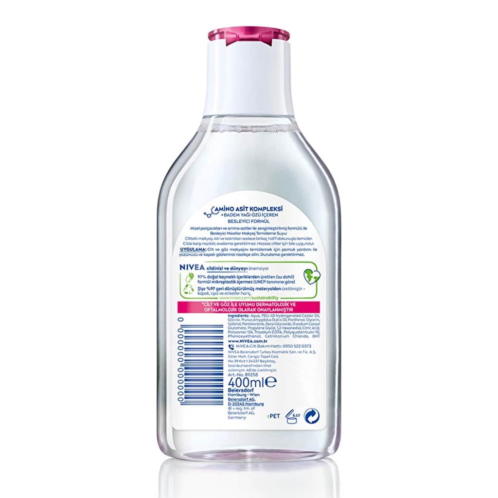 Nivea Micellar Nourishing Face Eye And Lip Make-up Remover Water 400 ml - 4