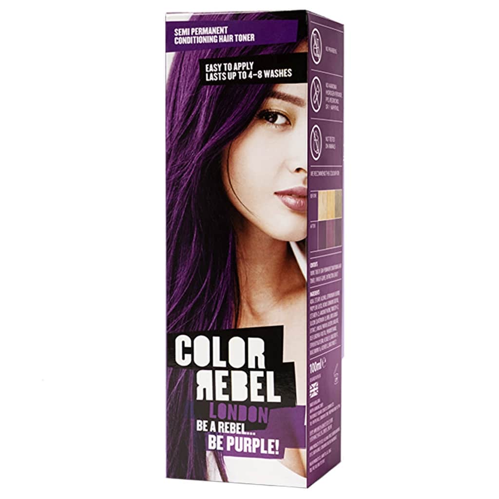 Color Rebel London Paraben & Ammonia Free Semi Permanent Hair Dye Purple 100 ml - 2