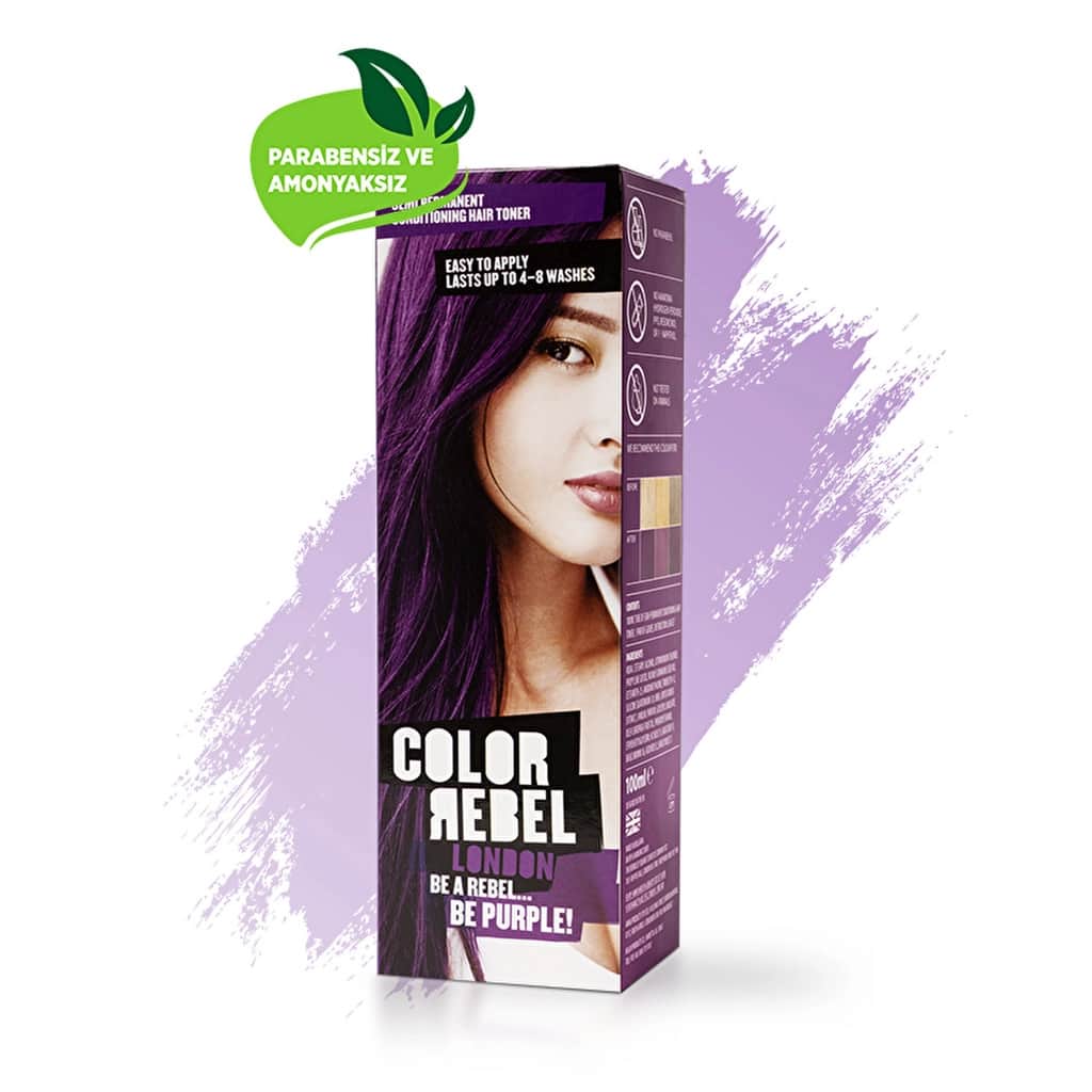 Color Rebel London Paraben & Ammonia Free Semi Permanent Hair Dye Purple 100 ml - 5