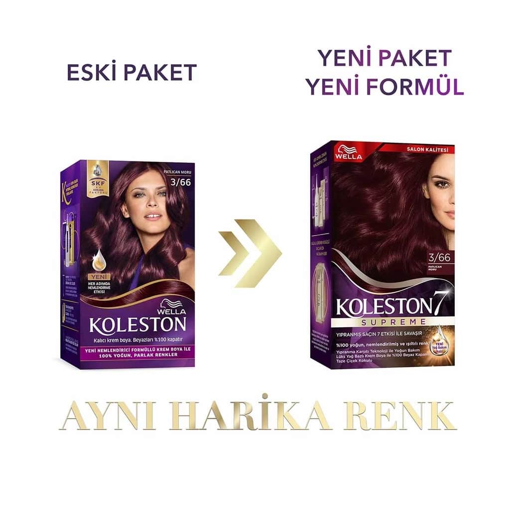 Wella Koleston Supreme Hair Dye 3/66 aubergine Purple - 3