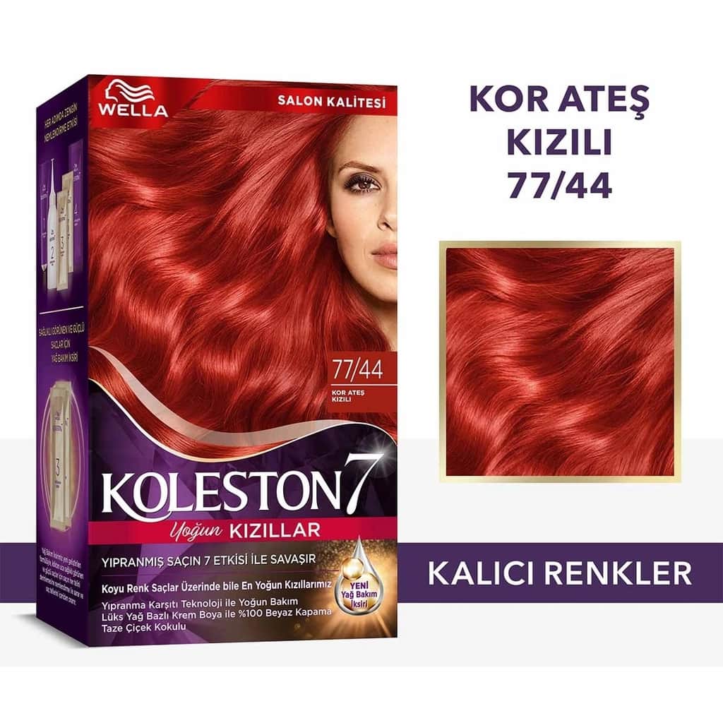 Wella Koleston Supreme Hair Dye 77/44 flame Red - 1