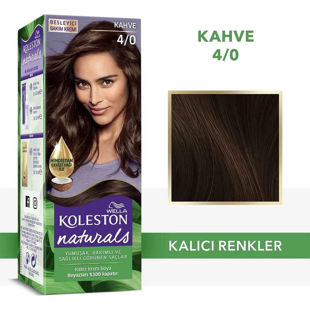 Wella Koleston Naturals Hair Dye 4/0 brown - 1