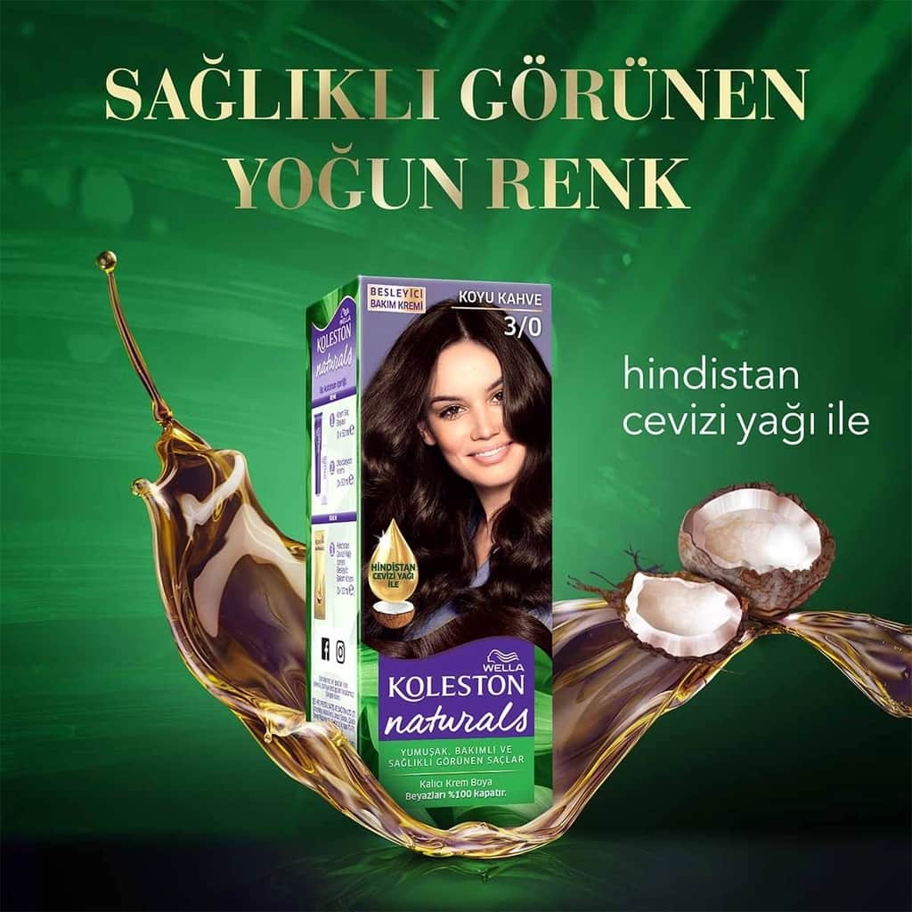 Wella Koleston Naturals Hair Dye 3/0 dark Brown - 6