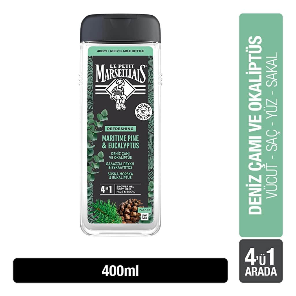Le Petit Marseillais Shower Gel Maritime Pine & Eucalyptus 400 ml - 1