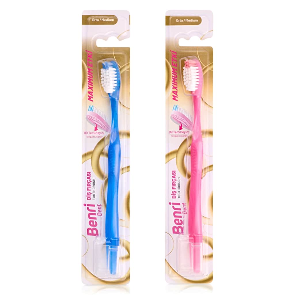 Benri Dent Thin Toothbrush with Protective Cap - Assorted Colors - 1
