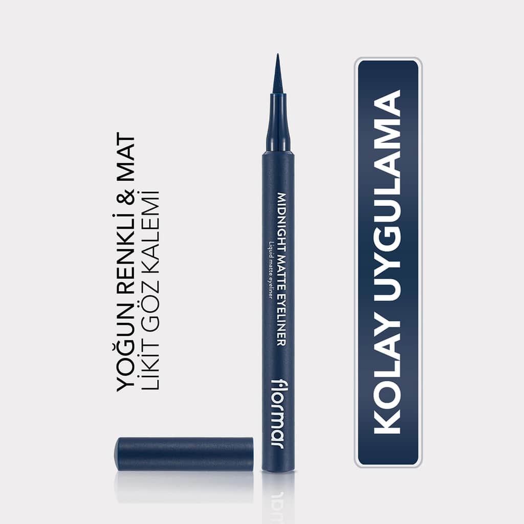 Flormar Midnight Matte Navy Blue Eyeliner Pencil - Long-Lasting - 1