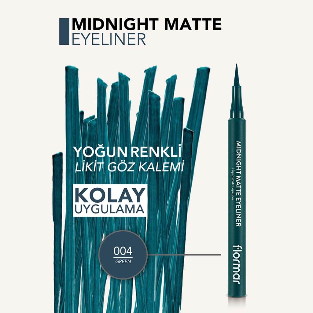 Flormar Midnight Matte Eyeliner 04 green - 5