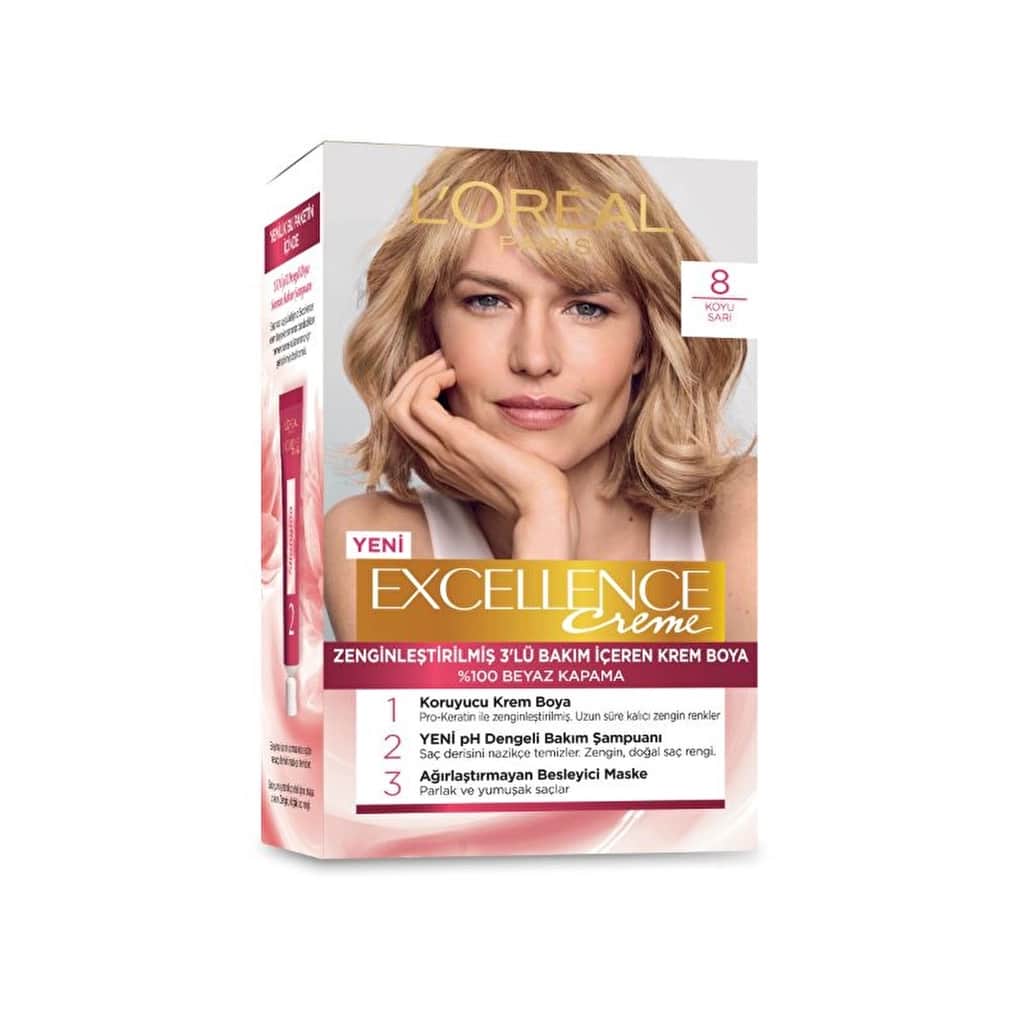 L'Oréal Paris Excellence Creme Hair Dye - 8 dark Blonde - 1