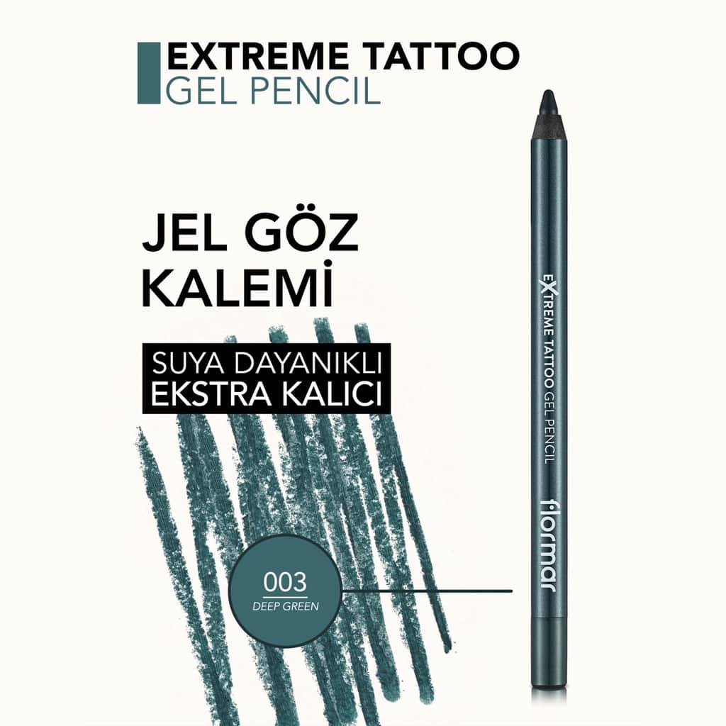 Flormar Extreme Tattoo Extra Permanent Matte Gel Eyeliner 003 Deep Green - 5