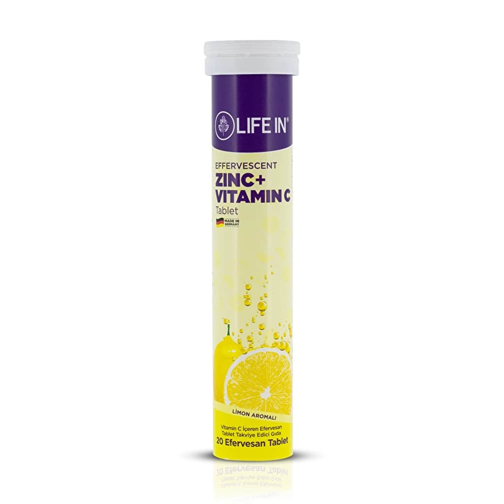 Life In Zinc+ Vitamin C Effervescent 20 tablets - 1