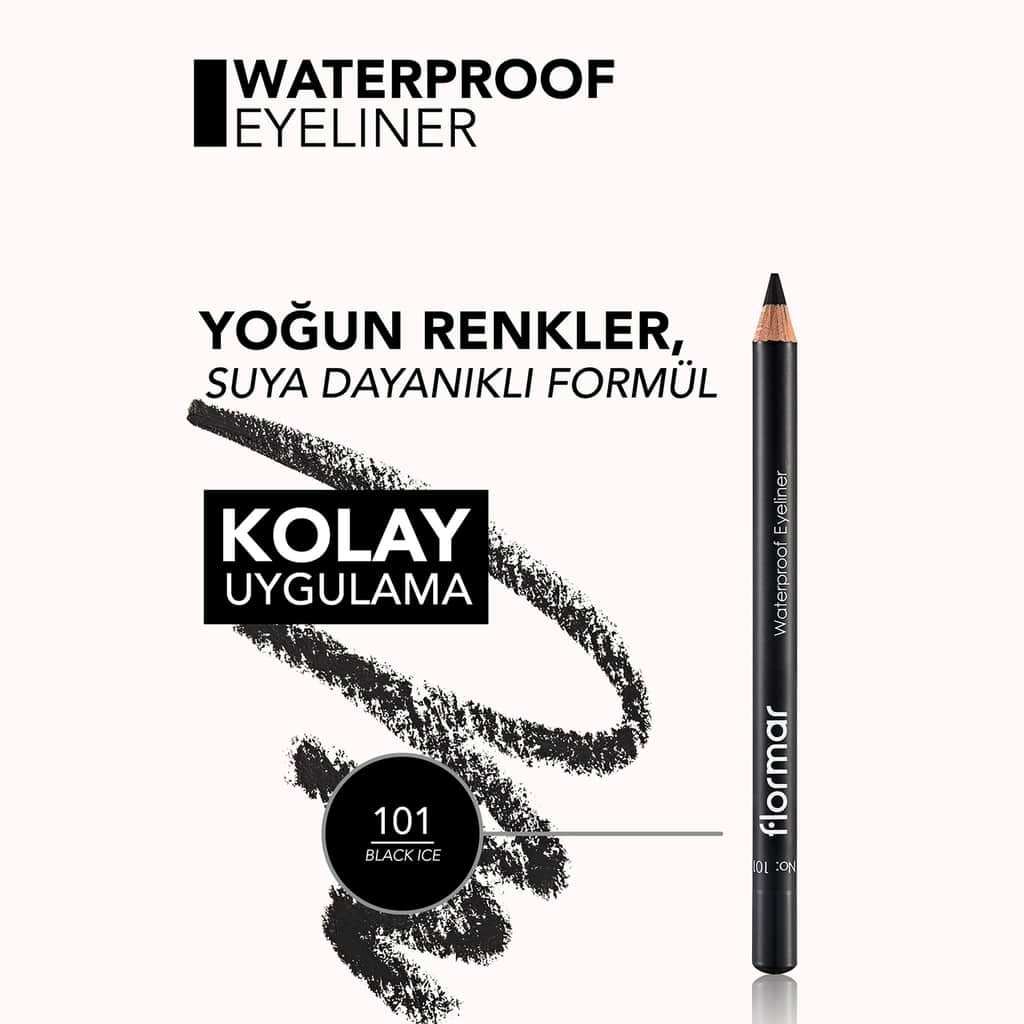 Flormar Waterproof Eyeliner 101 black Ice - 4