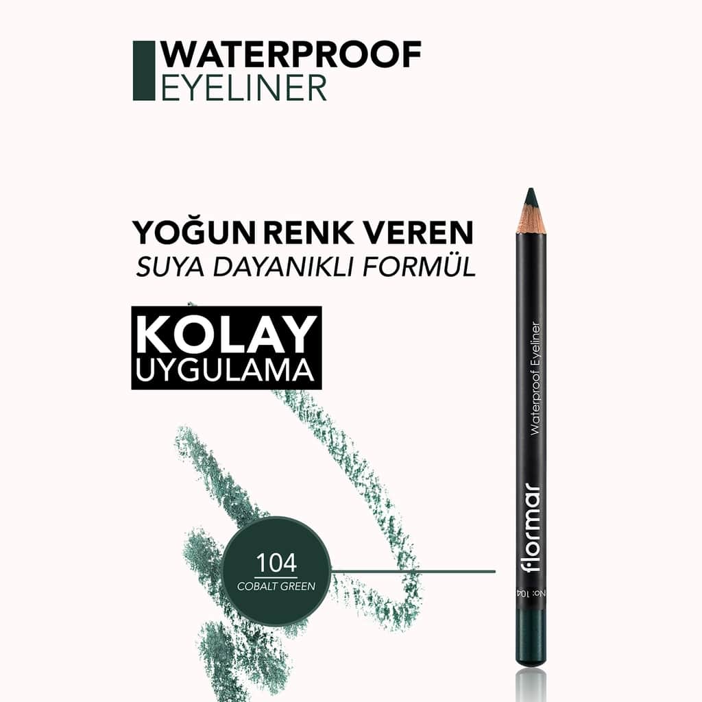 Flormar Waterproof Eyeliner 104 cobalt Green - 4