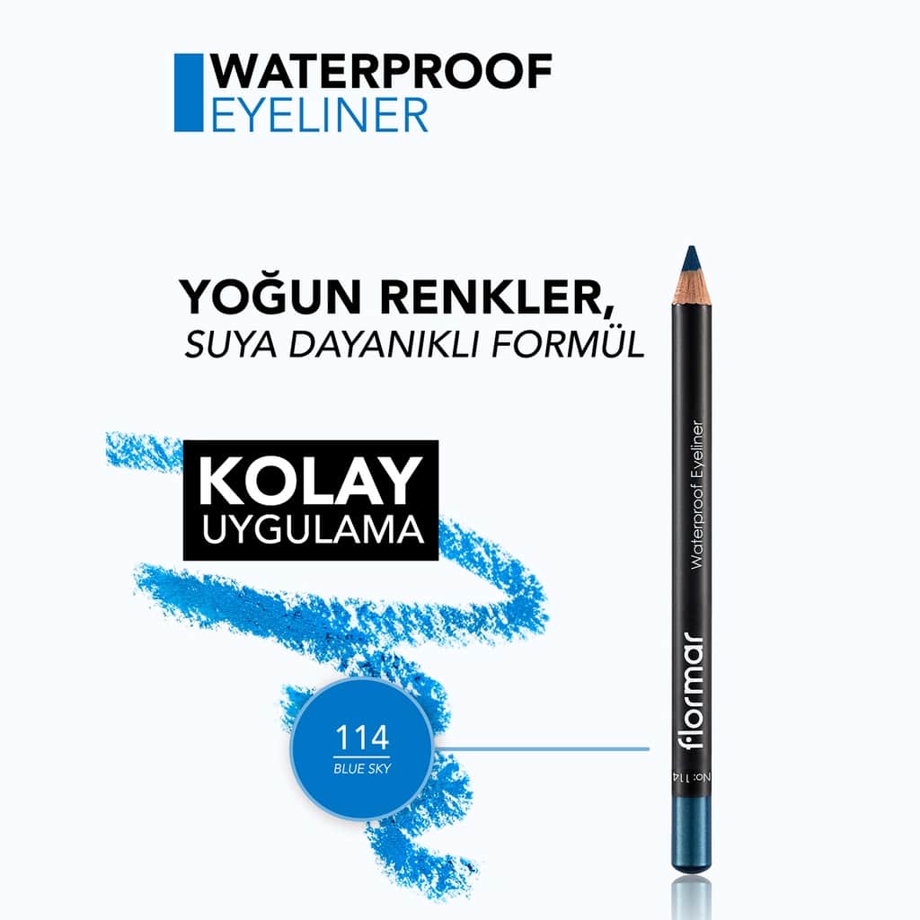 Flormar Waterproof Eyeliner 114 blue Sky - 4