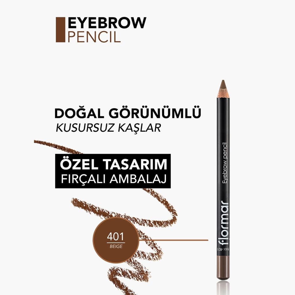 Flormar Natural Look Brush Cover Soft Tip Eyebrow Pencil 1.14 gr - Beige - 5