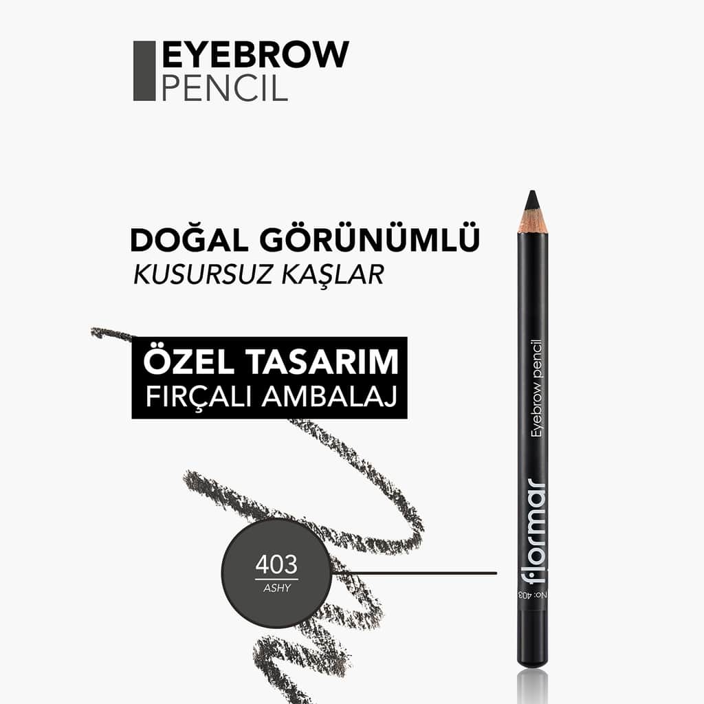 Flormar Soft Tip And Blending Brush Eyebrow Pencil 403 ashy - 5
