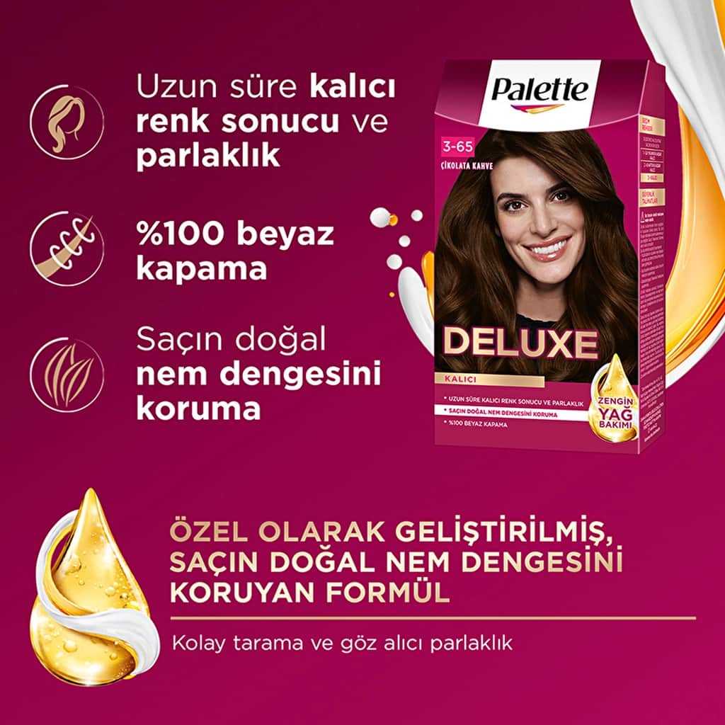 Palette Deluxe Hair Dye 3-65 chocolate Brown - 3