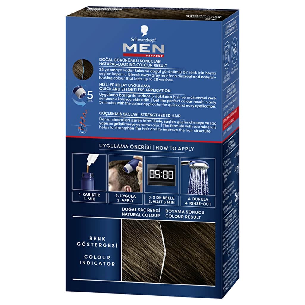 Men Perfect Hair Dye 70 dark Brown - 3