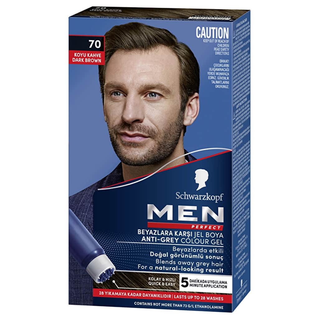 Men Perfect Hair Dye 70 dark Brown - 2