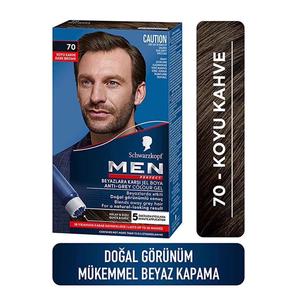 Men Perfect Hair Dye 70 dark Brown - 1