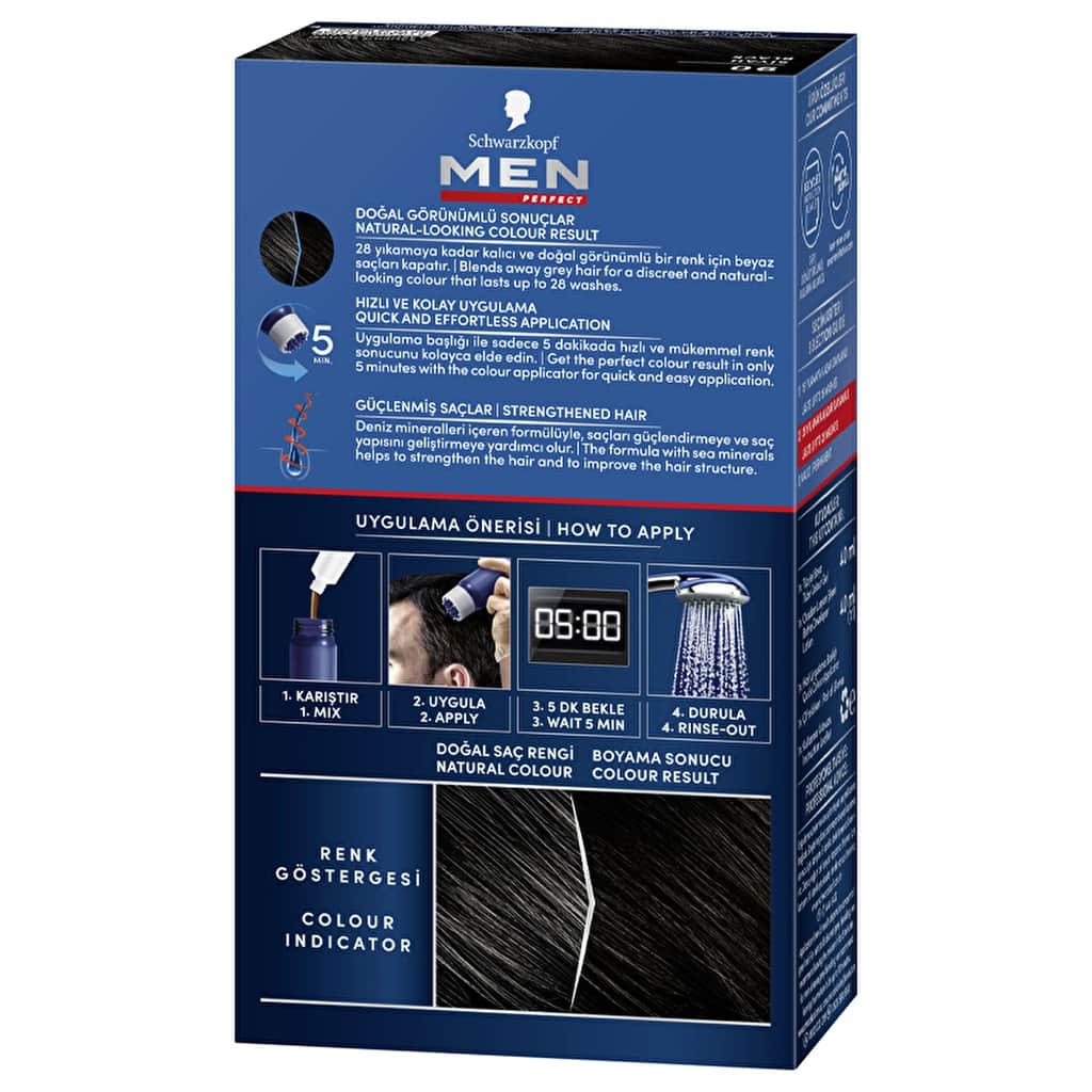 Men Perfect Hair Dye 90 black - 3