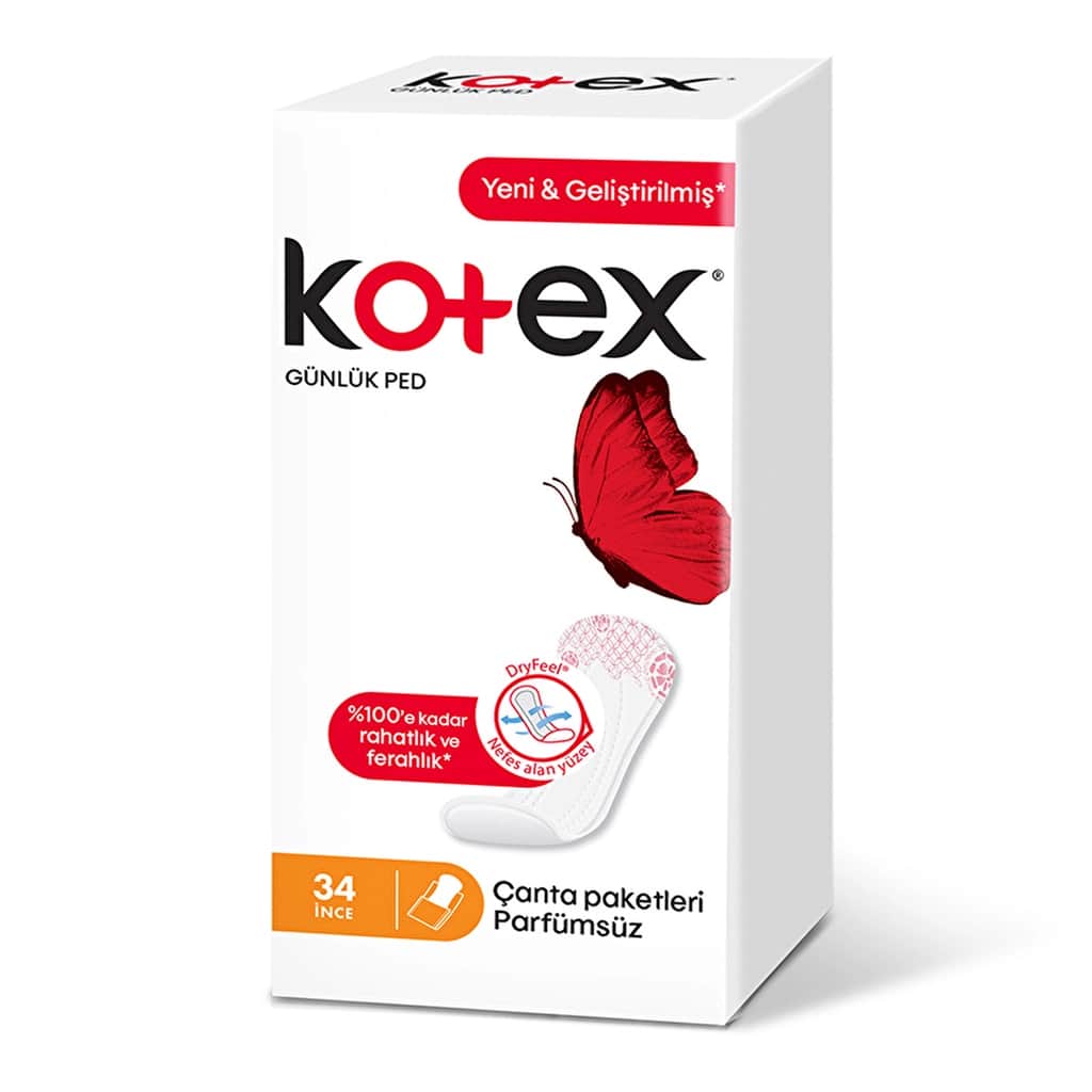 Kotex Thin Unscented Daily Pads - 34 Count for Comfort - 1