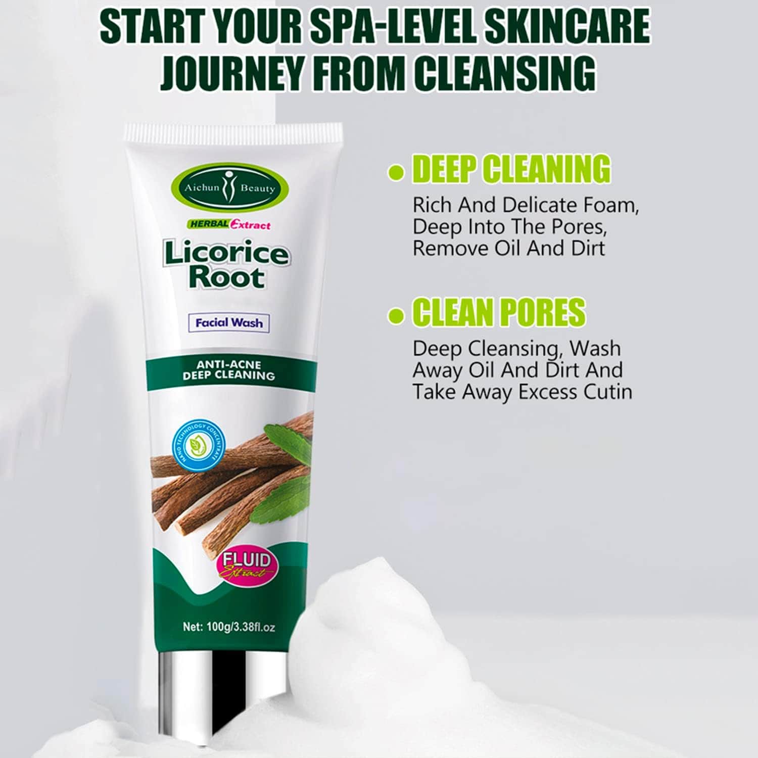 Licorice Root Deep Cleansing Wash for Acne by Aitchan Beauty - 3