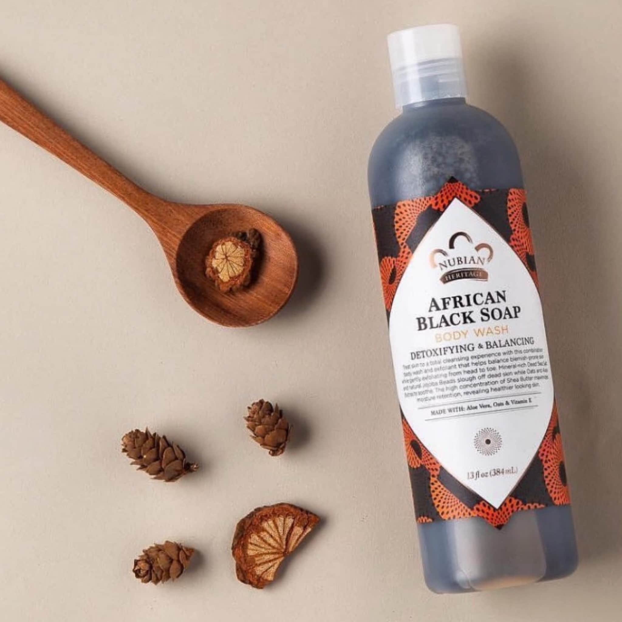African Black Soap Body Wash by Nubian Heritage 384ml - 2