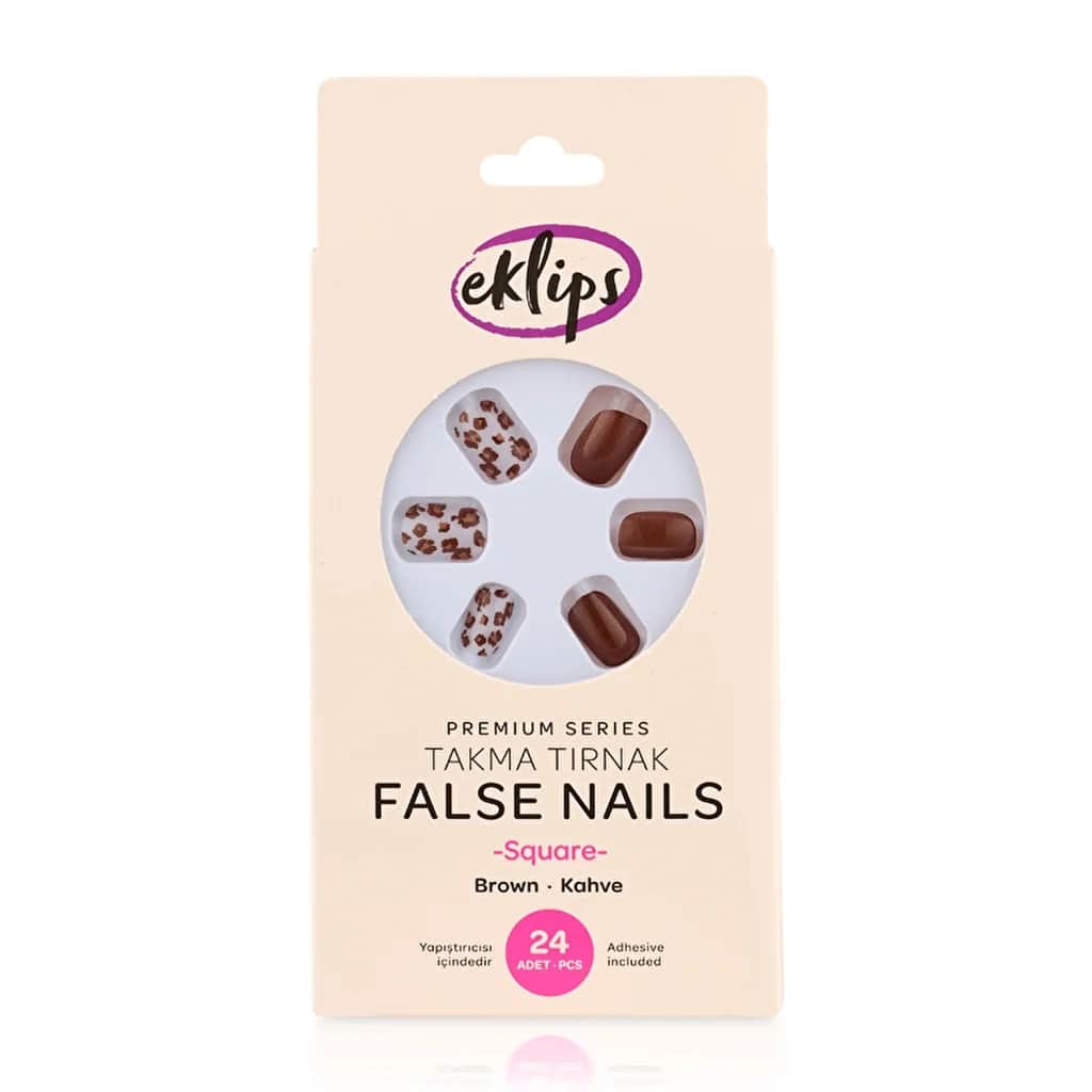 Eklips False Nails Brown Square