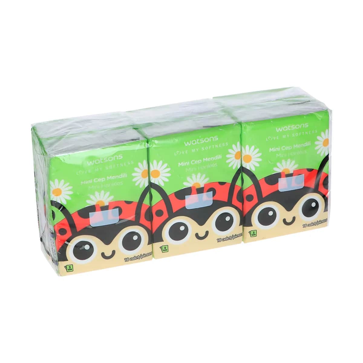 Watsons Ladybug Hankies Mini Wipes Set Of 6