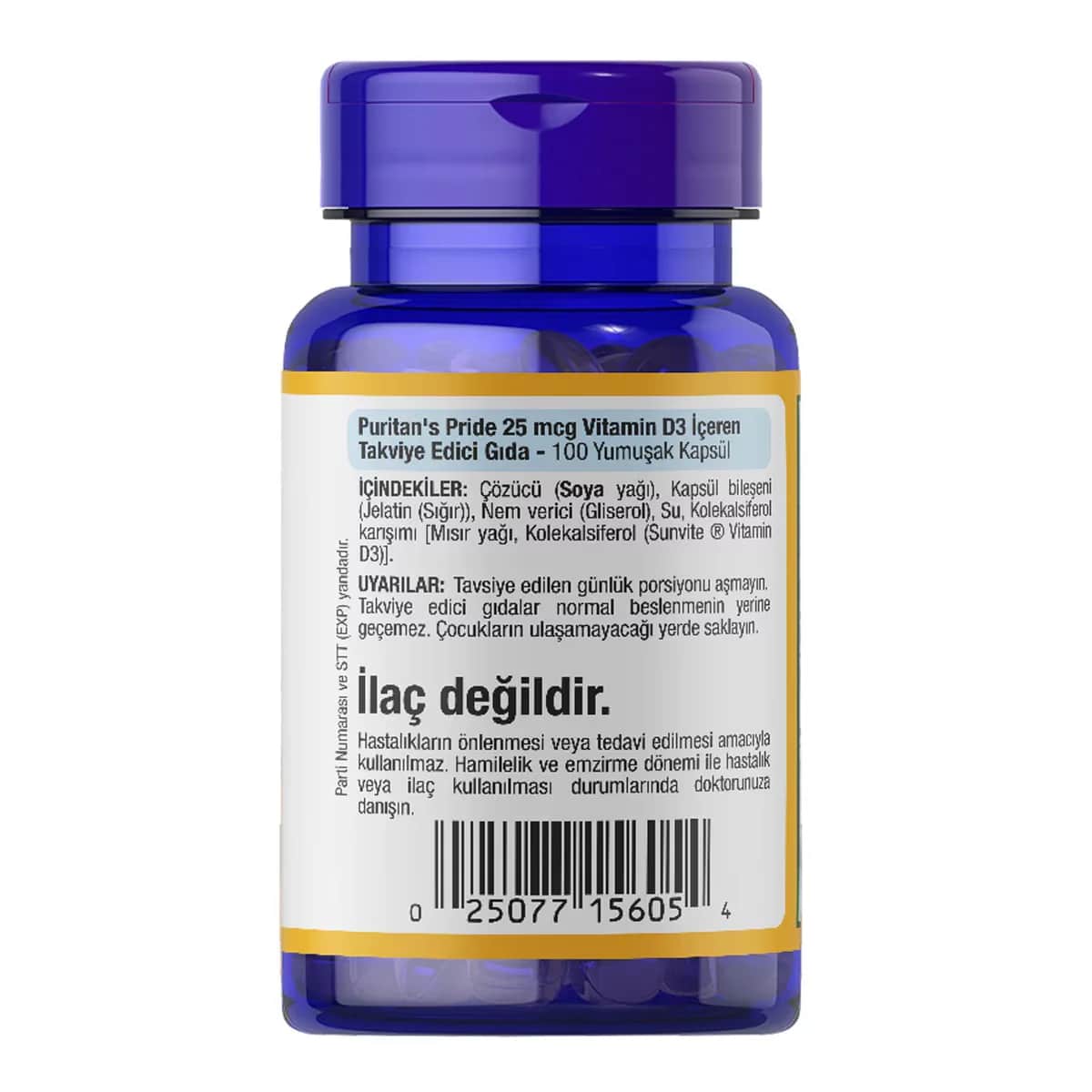 Puritan's Pride Vitamin D3 1000 iu 100 capsules