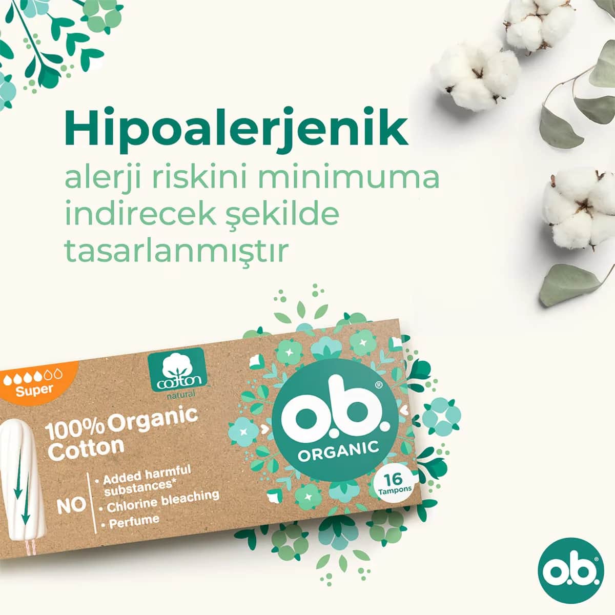 Ob Organic Tampon Super 16 pcs