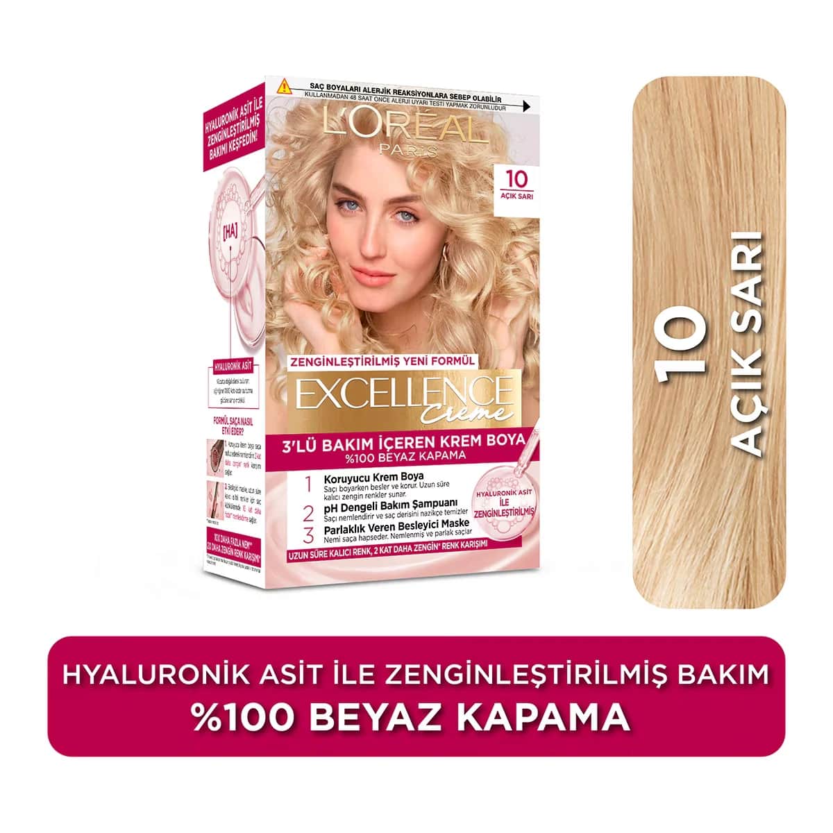 L'Oréal Paris Excellence Creme Hair Dye - 10 light Blonde
