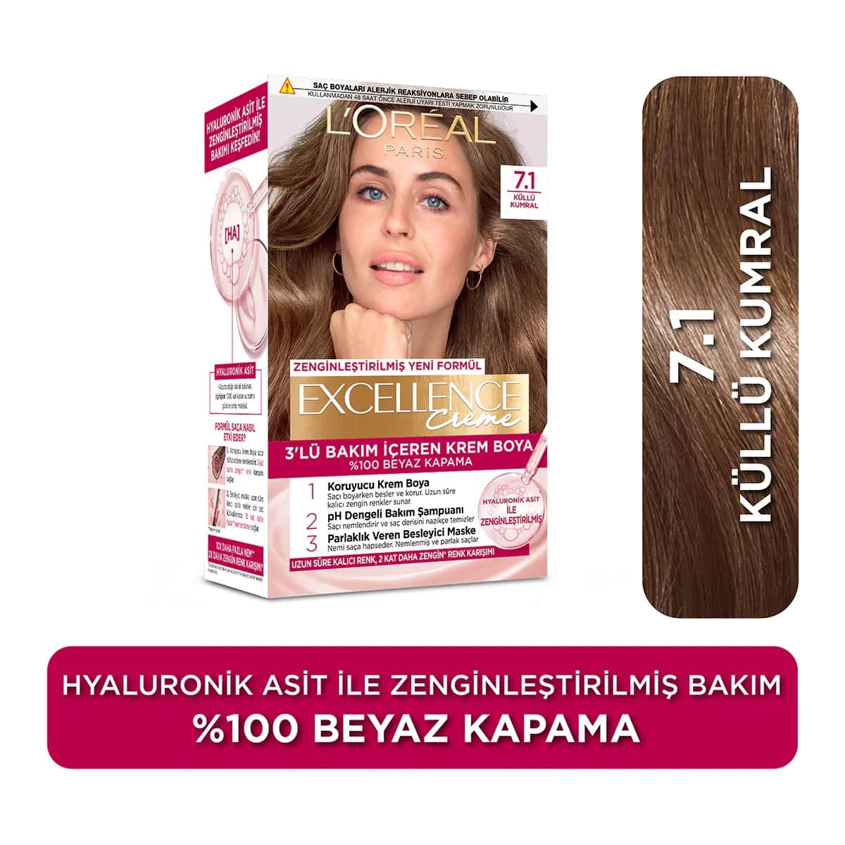 L'Oréal Paris Excellence Creme Hair Dye 7.1 ash Blonde