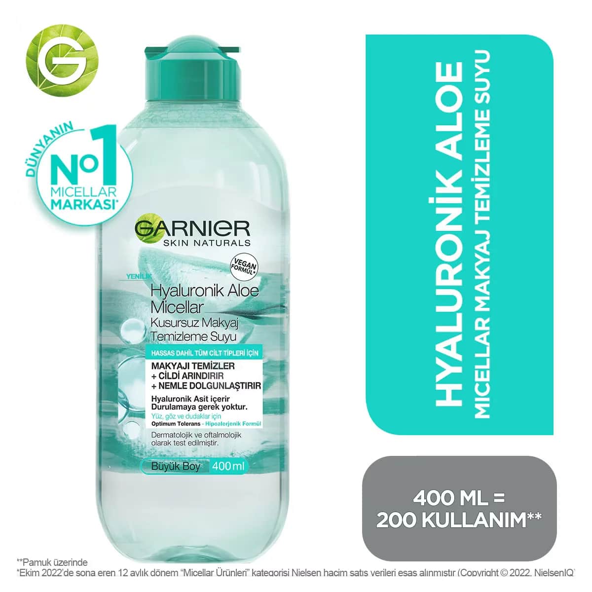 Garnier Hyraluronik Aloe Micellar Make-up Remover Water 400 ml