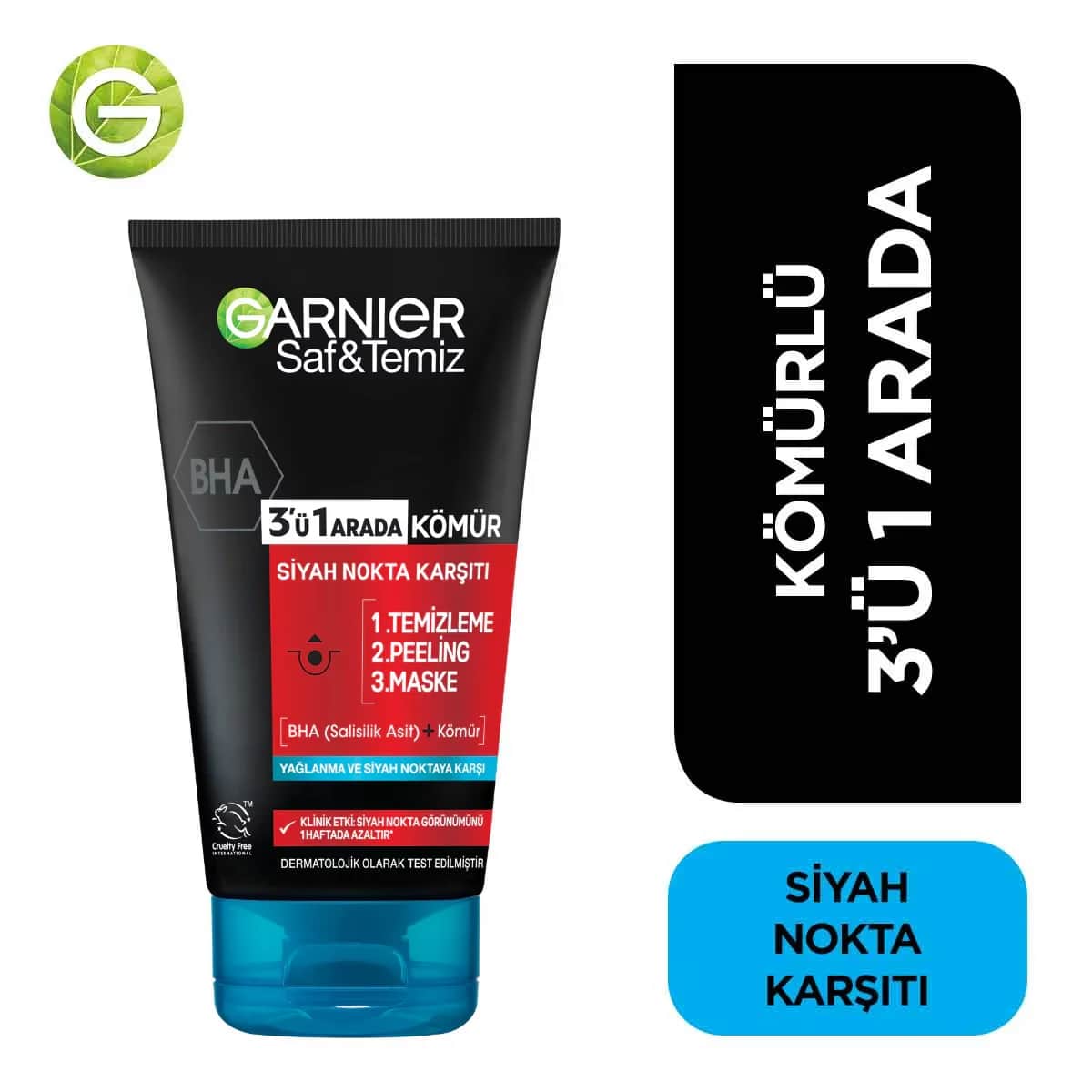Garnier Pure &amp; Clean Anti-blackhead Charcoal 3 in 1 150 ml
