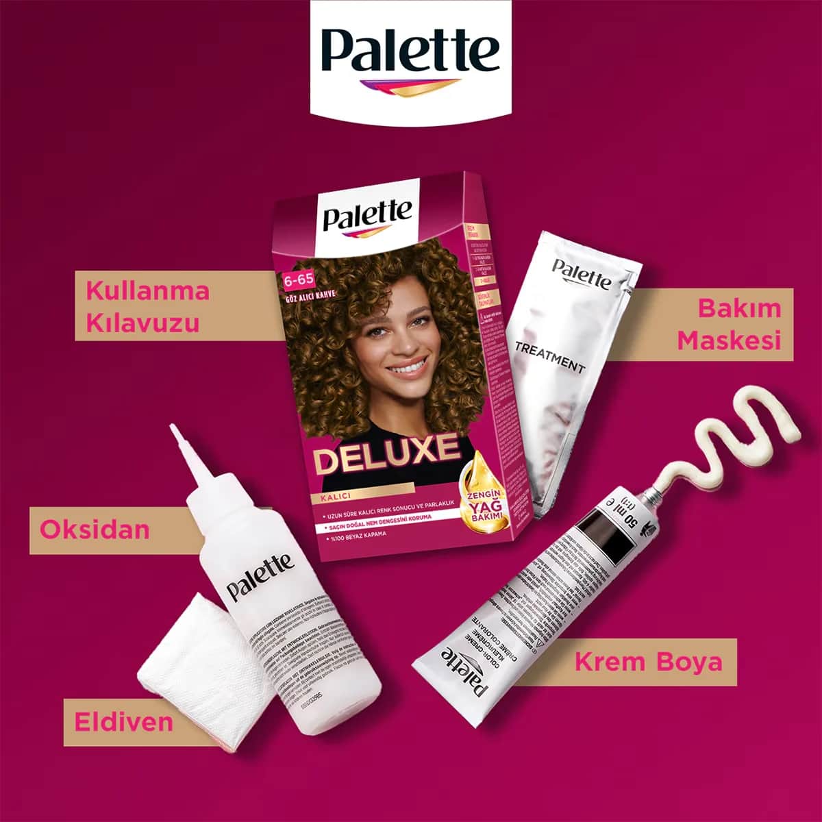 Palette Deluxe Hair Dye Gold Glitter No: 6-65 50 ml