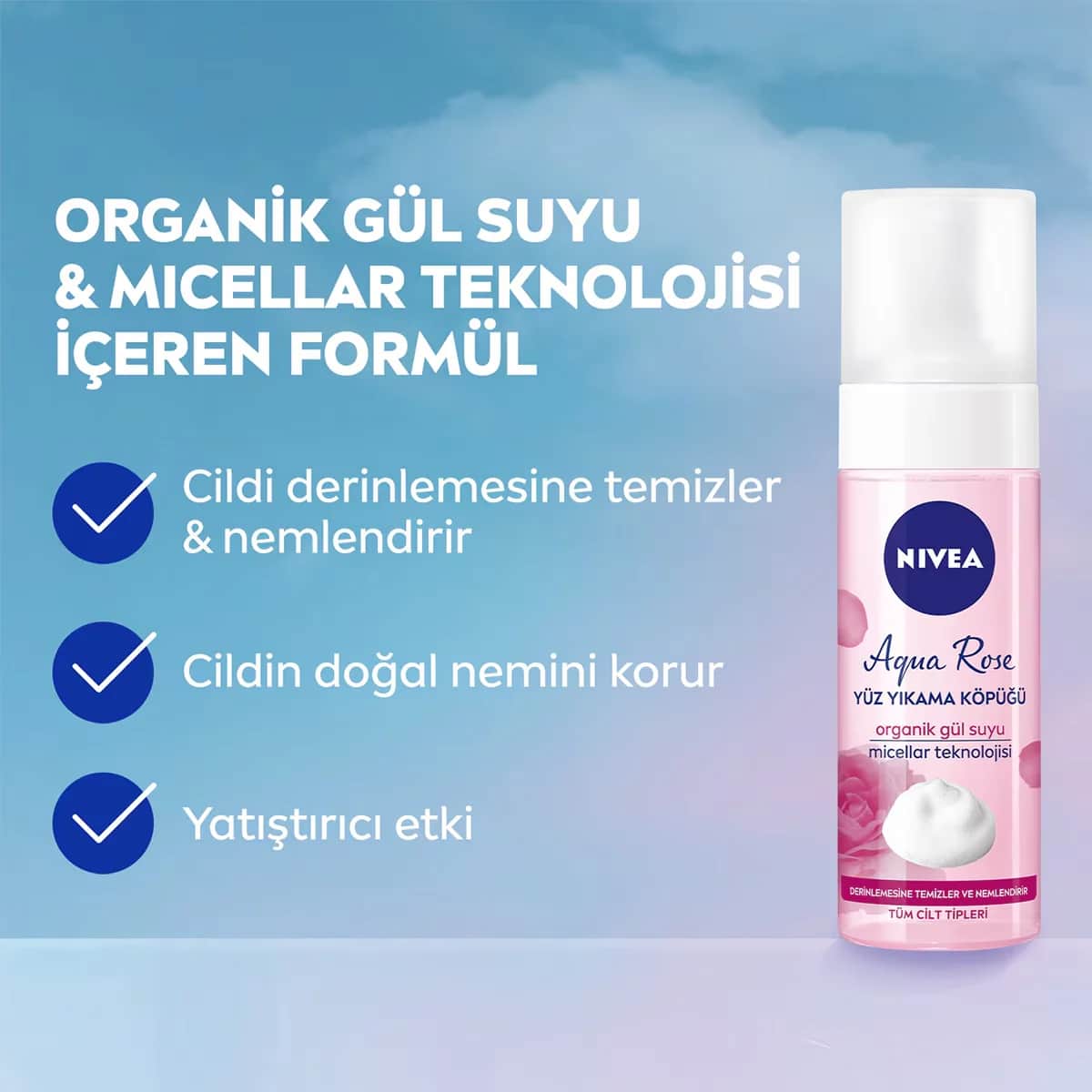 Nivea Aqua Rose Face Wash Foam 150 ml