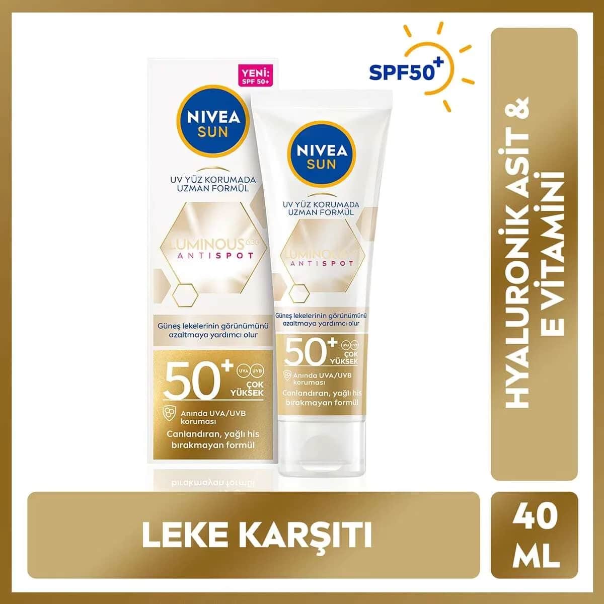 Nivea Sun Luminous630 anti Spot Anti Blemish Spf 50 sun Cream 40 ml