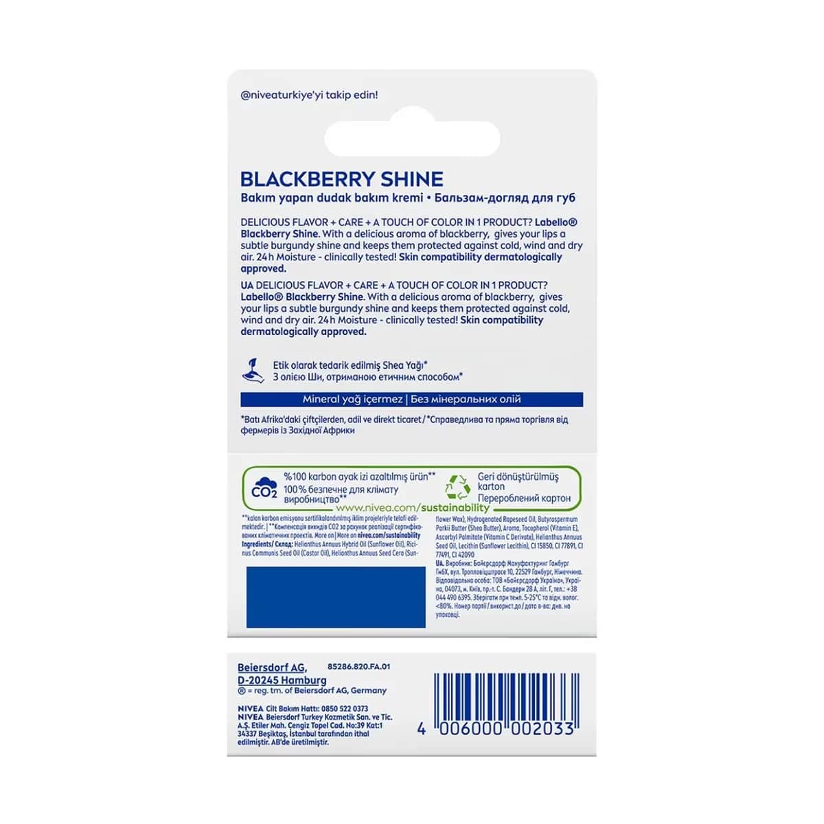 Nivea Blackberry Blackberry Lip Stick 4.8 gr