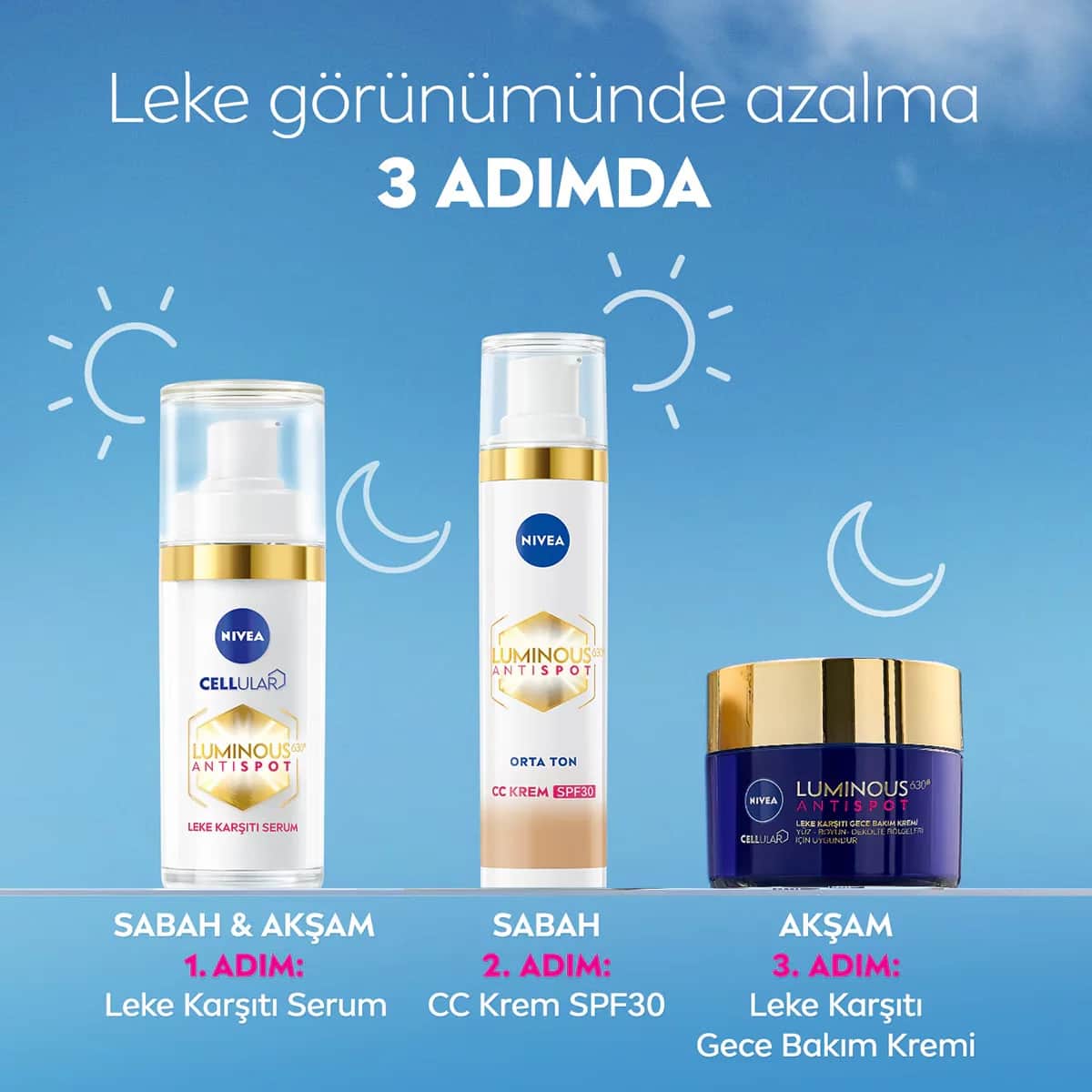 Nivea Luminous630 Anti-Dark Spot CC Face Cream SPF30 Medium Tone 40 ml