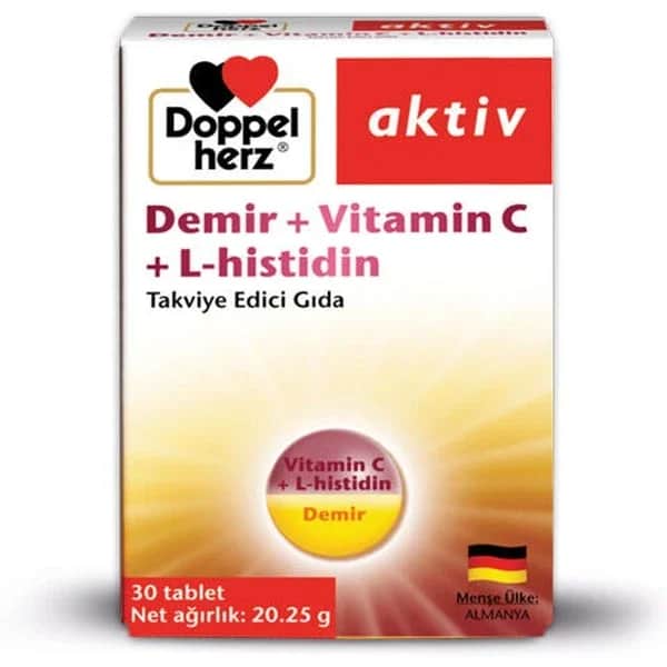Doppel Herz Aktiv Iron + Vitamin C + l-histidine 30 tablets