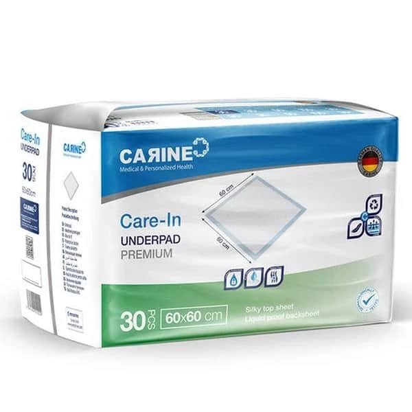 CARINE Premium Changing Mat 30pcs, 60x60cm, 1200ml Absorbent