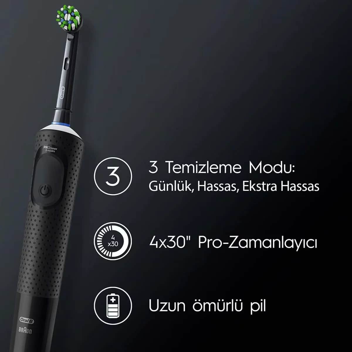 Oral-b Rechargeable/electric Toothbrush Vitality Pro 2-pack Black&amp;lilac Advantage Pack