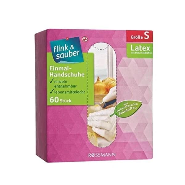 Flink &amp; Sauber Latex Disposable Gloves - 60 Pack, Powder-Free